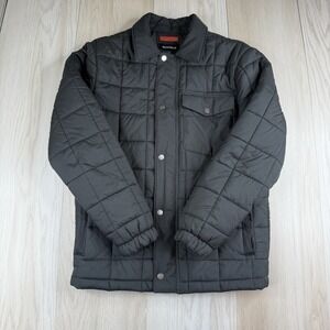 Bonobos Polyester Quilted Puffer Full Zip Jacket pocket  Black Mens Size S Small